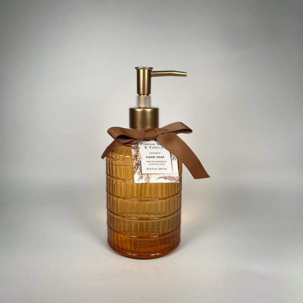 Maison De Base Pumpkin Spice & Vanilla Amber Glass Hand Soap